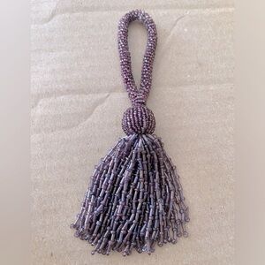 PURPLE BEADED TASSLE AND FRINGE